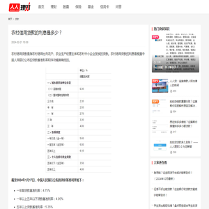 农村信用贷款的利息是多少？ - 人人理财